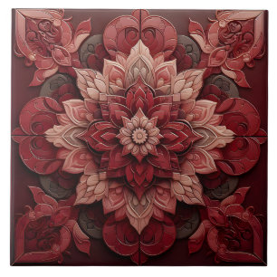Azulejo do Designer de Efeito 3D do Ruby Red Elega