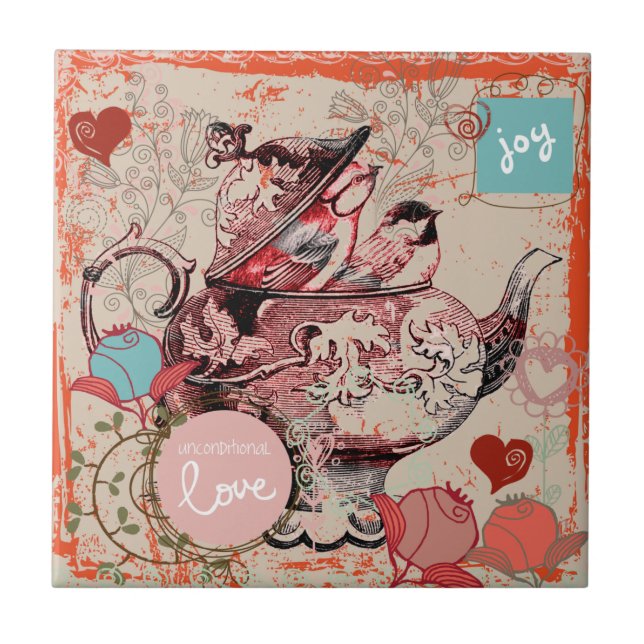 Azulejo do Grunge da fantasia do bule (Frente)