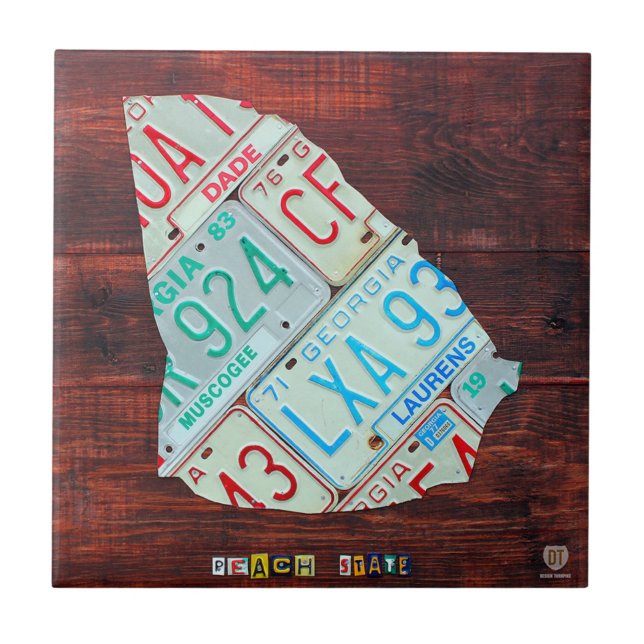 Azulejo do mapa da matrícula de Geórgia (Frente)