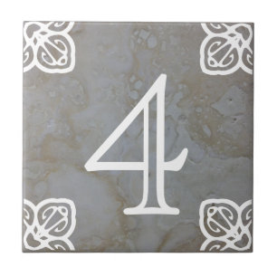 Azulejo do número - branco espanhol na pedra
