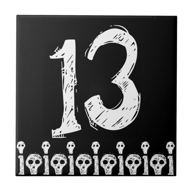 Azulejo do número do crânio (Frente)