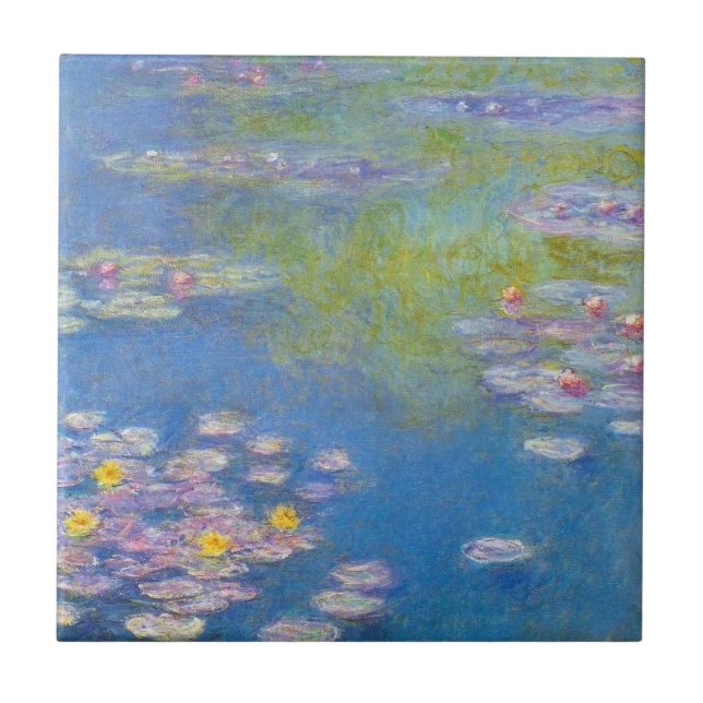 Azulejo dos lírios de água amarela de Monet (Frente)