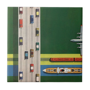 Azulejo dos modos do transporte da logística das