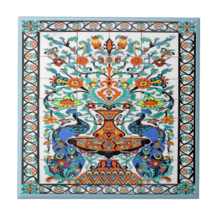 Azulejo dos pássaros do pavão,