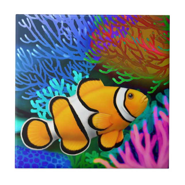 Azulejo dos peixes de Anenome do palhaço de (Frente)