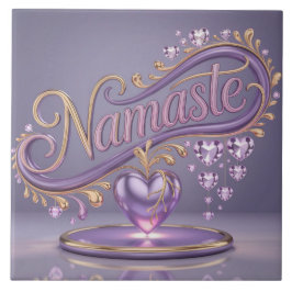 Azulejo Dourado de cerâmica para lavanda Namaste