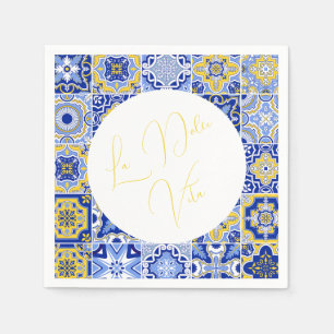 Azulejo e guardanapos de casamentos de citrinos do