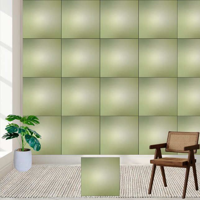 Azulejo Elegante de Gradação Verde-Olivinosa Cerâm (Elegant Olive Green Gradient Ceramic Tile)