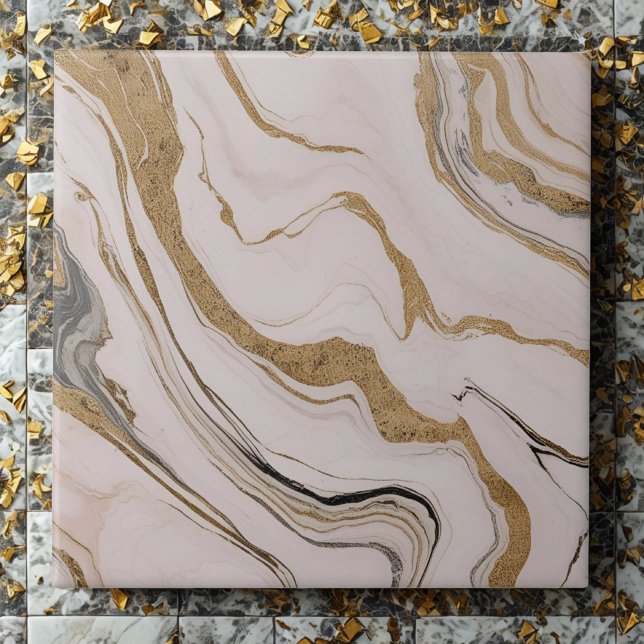 Azulejo Elegante Marble Dourado Vein Cerâmica (Criador carregado)
