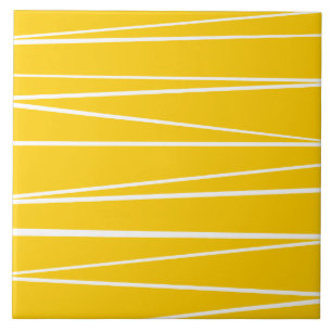 Azulejo espanhol do amarelo da listra