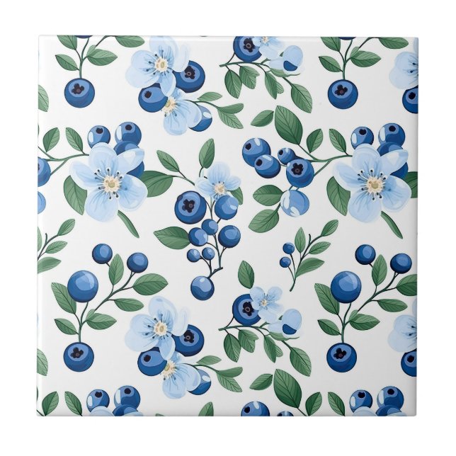 Azulejo Floral Blueberry (Frente)