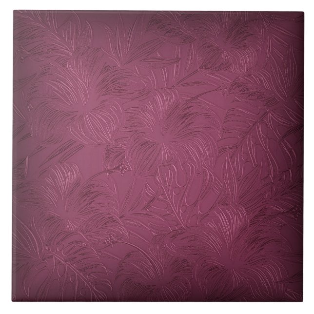 Azulejo Floral de Framboesa Rosa (Frente)