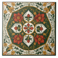Azulejo Floral Tradicional Vintage e Decorativo de