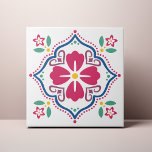 Azulejo Folk Colorida<br><div class="desc">Decorra o escritório com este design de Flor Folclórica Colorida. Você pode personalizar isso ainda mais clicando no botão "PERSONALIZAR". Altere a cor do plano de fundo,  se quiser. Para mais perguntas,  contacte-nos em ThePaperieGarden@gmail.com.</div>