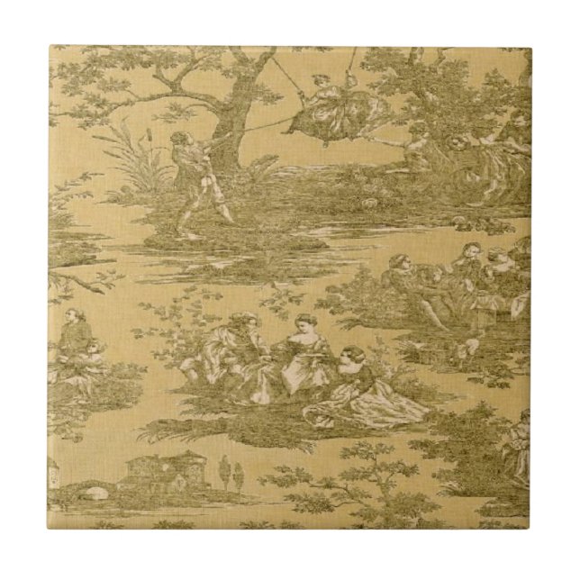 Azulejo francês da manteiga do país do vintage (Frente)