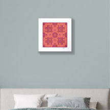 azulejo geométrico de salmão e fuchsia Hitomezashi