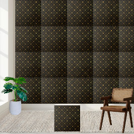 Azulejo Geométrico Dourado e preto sofisticado