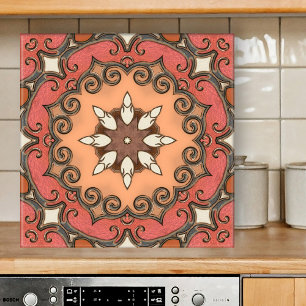 Azulejo Geométrico Quic Retro Floral Mediterrâneo