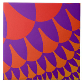 Azulejo grande de escala laranja vermelho personal