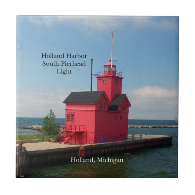 Azulejo Holland Harbor South Pierhead Light 2011 (Frente)