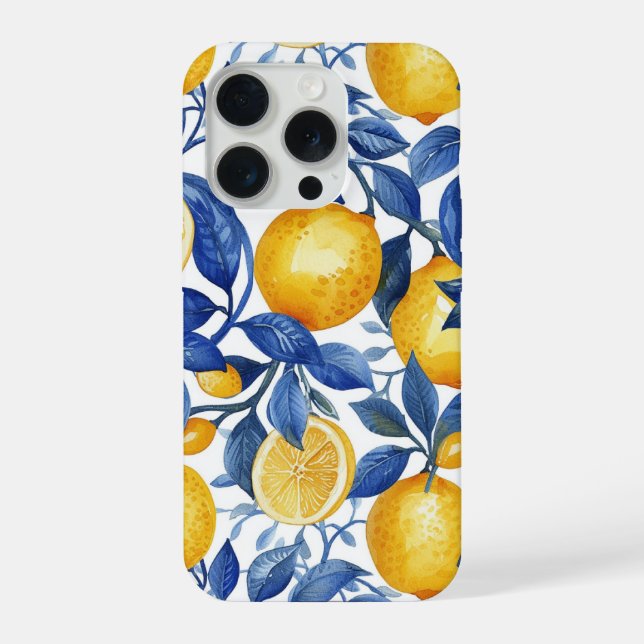 Azulejo Lemons Blue Folaves (Verso)