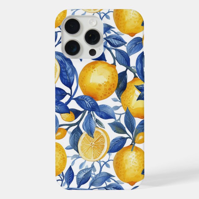Azulejo Lemons Blue Folaves (Verso)
