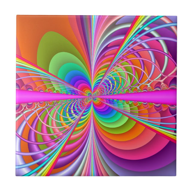 Azulejo lunático do Fractal da borboleta (Frente)