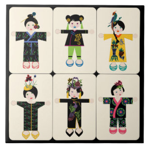 Azulejo Mah Jongg Dolls