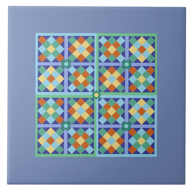 Azulejo marroquino bloqueia o terracotta de ouro l (Frente)