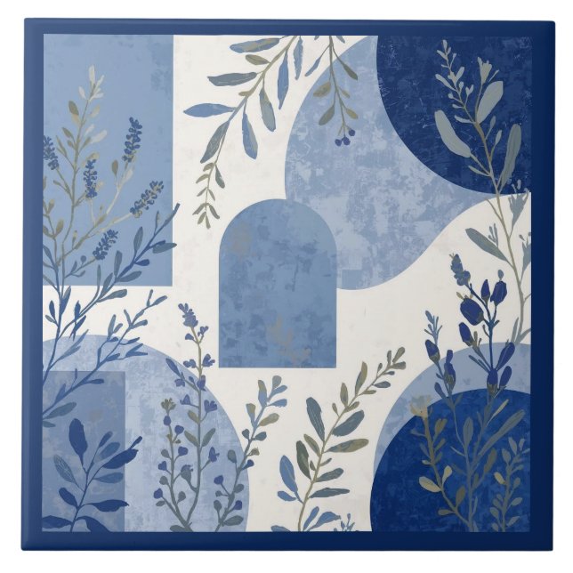 Azulejo Mediterrâneo Azul Botânico (Frente)