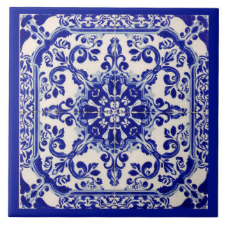 Azulejo Mediterrâneo Azul Branco