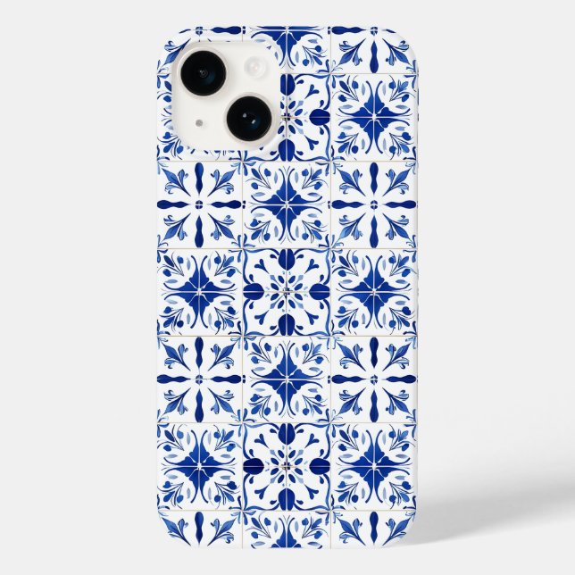 Azulejo Mediterrâneo Azul e Branco (Verso)