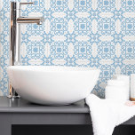 Azulejo Mediterrâneo claro azul-branco<br><div class="desc">Padrão na moda do estilo mediterrânico do azulejo cerâmico padrão azul claro do  em um fundo branco. Perfeito para um novo litoral sinta design interior ou backsplash.</div>