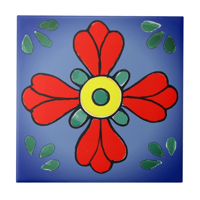 Azulejo mexicano, Flor Ocidental, (Frente)