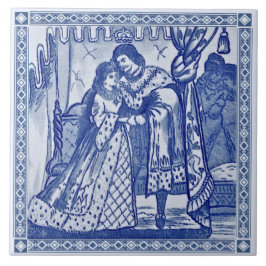 Azulejo Minton Cinderella Blue Victorian Repro c. 