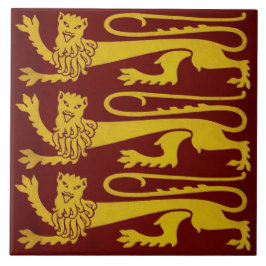 Azulejo Minton Pugin Gothic Lions 1850s Reprodução