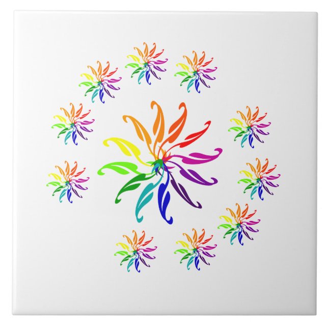 Azulejo - Motifs Folha Coloridos (Frente)