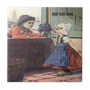 Azulejo Neerlandês De Flores De Crianças, Olhar Ho