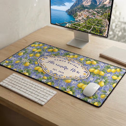 Azulejo Nome Monograma Limão Azul País Francês 