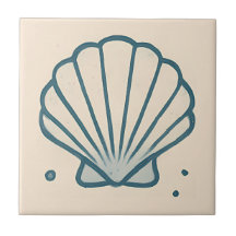 Azulejo Oceânico Minimalista da Shell Scallop