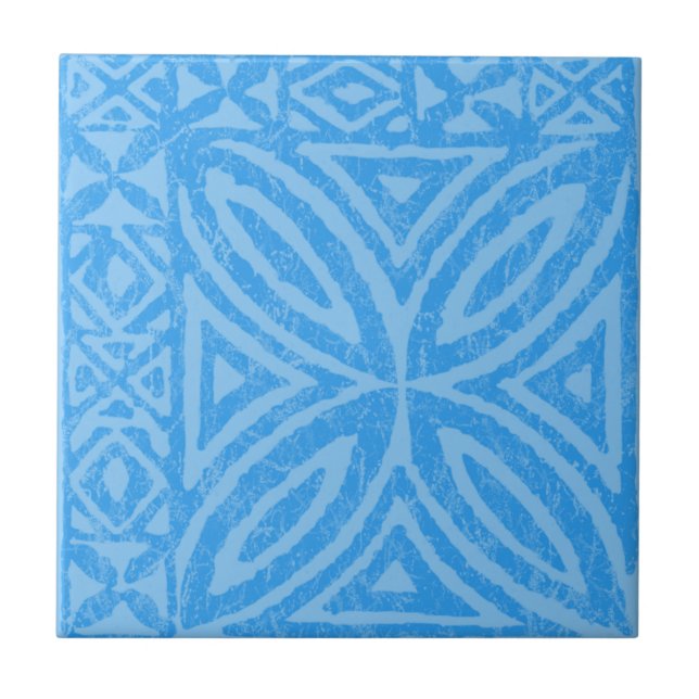 Azulejo polinésio Trivets da flor do Tapa samoano (Frente)