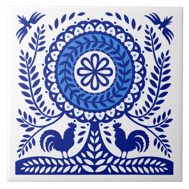 Azulejo Polonês da Árvore Azul (Frente)