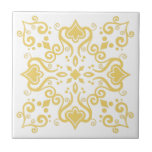 Azulejo Português Mediterrâneo Amarelo Branco A01a<br><div class="desc">Na moda Original Azulejo Português Mediterrâneo Tradicional, mas ainda moderno, padrão cerâmico azulejo amarelo quente sobre fundo branco. Perfeito para design de interiores ou backsplash. Para outras variações de cor, entre em contato com o designer. Você pode verificar como o padrão se parece quando os azulejos são colocados juntos neste...</div>