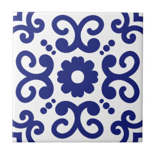 Azulejo Português Mediterrâneo Azul Branco 03