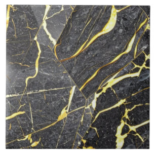 Azulejo preto, Cinza e Dourado marble cerâmico