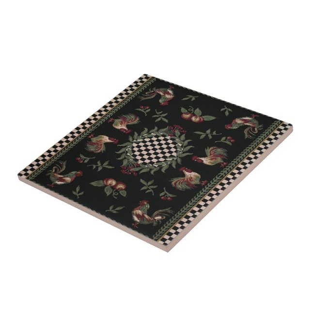 Azulejo preto dos galos franceses do país (Lateral)