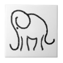 Azulejo preto e branco com o emblema estilizado do