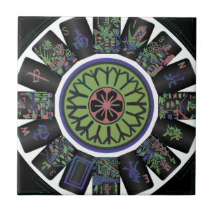 Azulejo Preto Mah Jongg Um Ponto