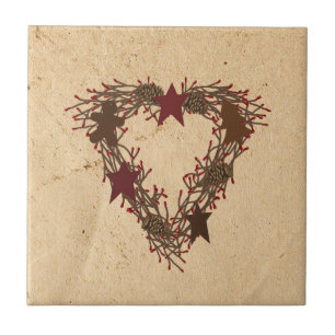 Azulejo primitivo da grinalda do feriado