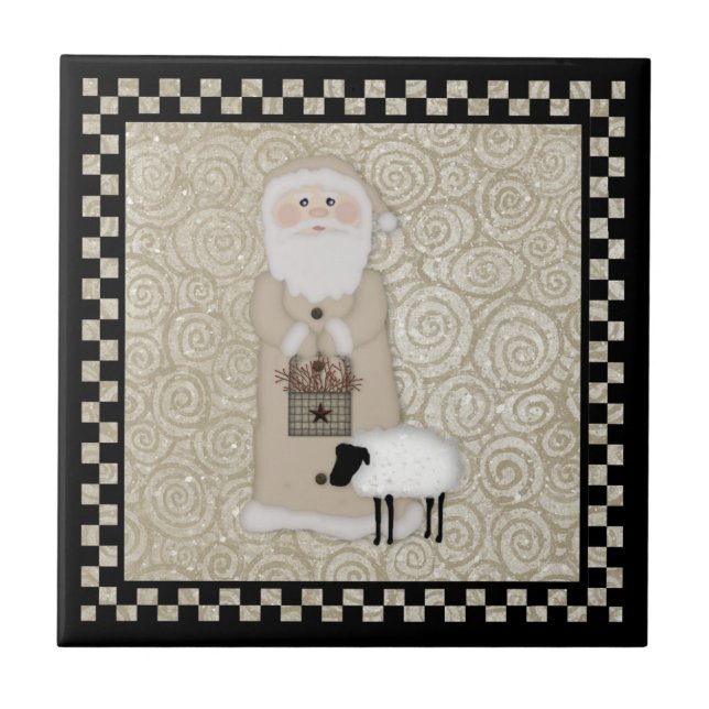 Azulejo primitivo do papai noel (Frente)